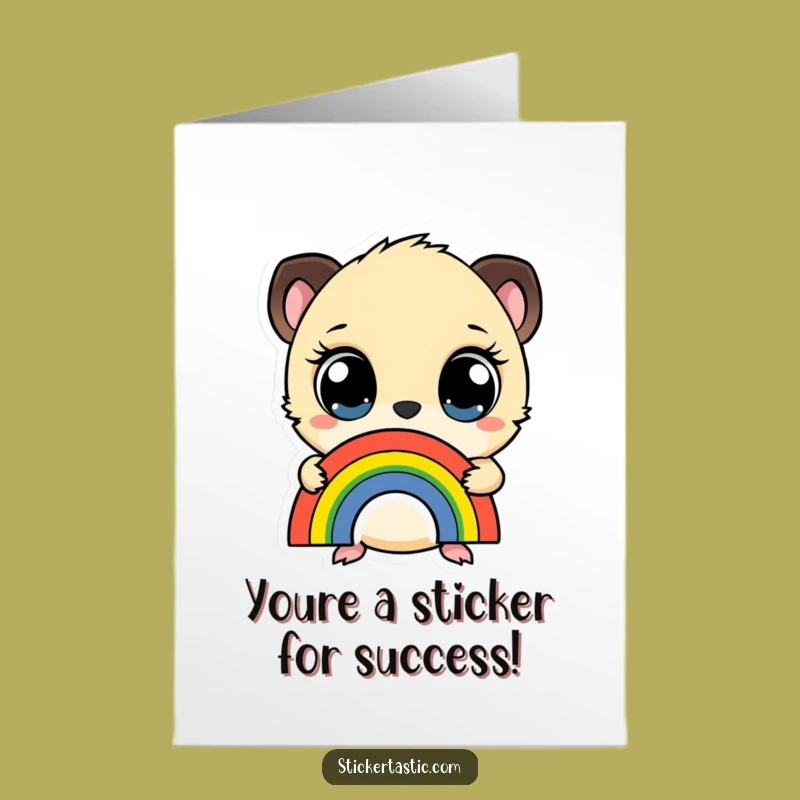 Free Printable Rainbow Sticker Card: Wide-Eyed Congrats for Their Shining Achievement!