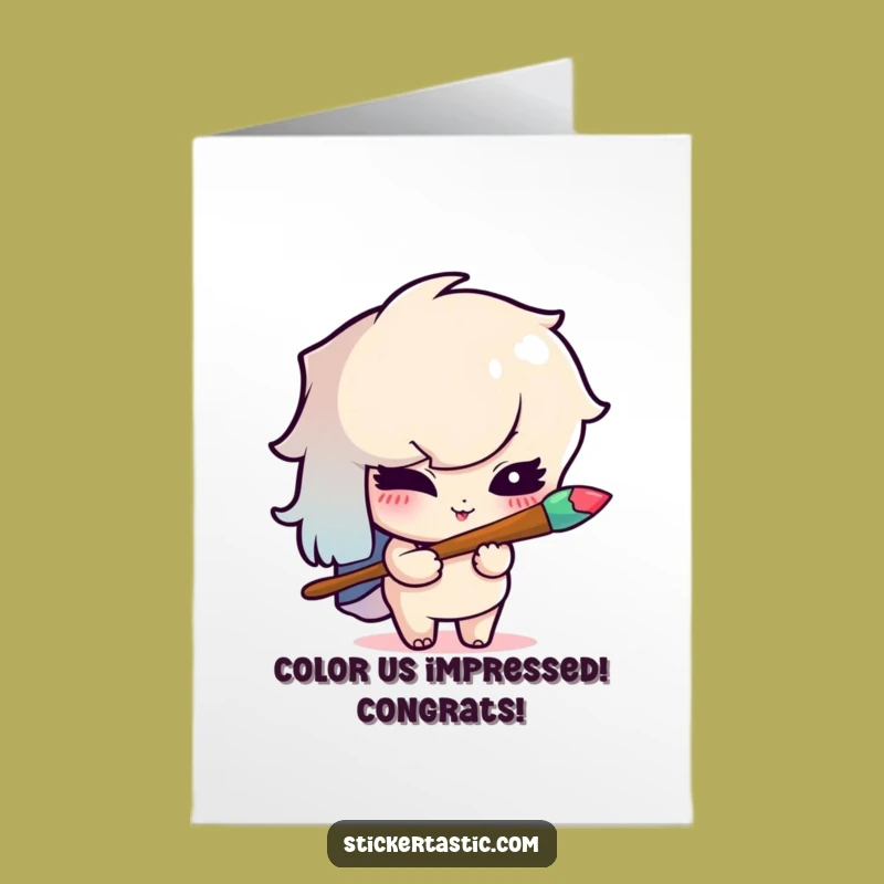 Free Printable Winking Painter Congrats Card - Hilarious Downloadable Creative Gift