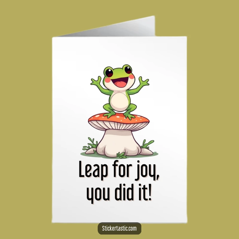 Free Printable Frog Congrats Card: Silly Dance, Humorous Downloadable Gift
