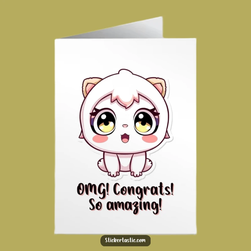 Free Printable Congrats Card: Awestruck Sticker Reaction, Downloadable Gift for Amazement