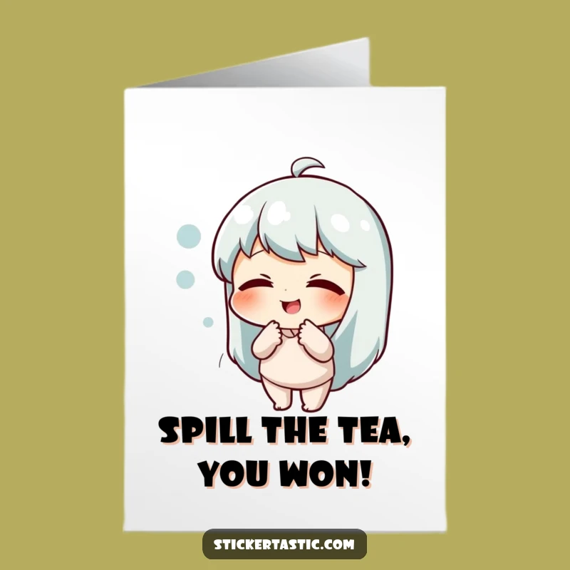 Free Printable Congrats Card: Giggling Character & Speech Bubble - Funny Downloadable Gift