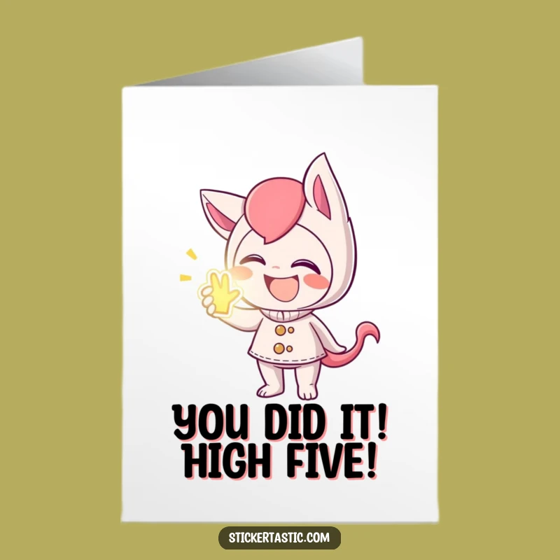 Mischievous Sticker Giggler Free Printable Congrats Card: Funny Downloadable Gift
