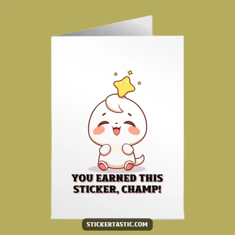 Free Printable Congrats Card: Sticker Character Joy Funny Downloadable Gift