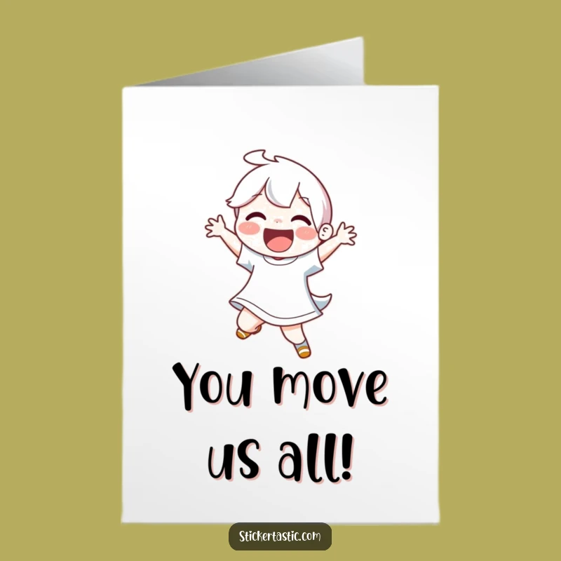 Free Printable Congratulations Card: Joyful Dancer Energetic Move Funny Downloadable Gift