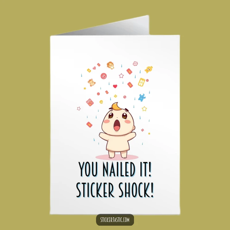 Free Printable Congrats Card: Sticker Shower Surprise, Downloadable Joyful Gift