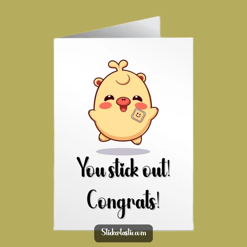 Free Printable Giggling Congrats Card: Funny Sticker Nose Downloadable Gift