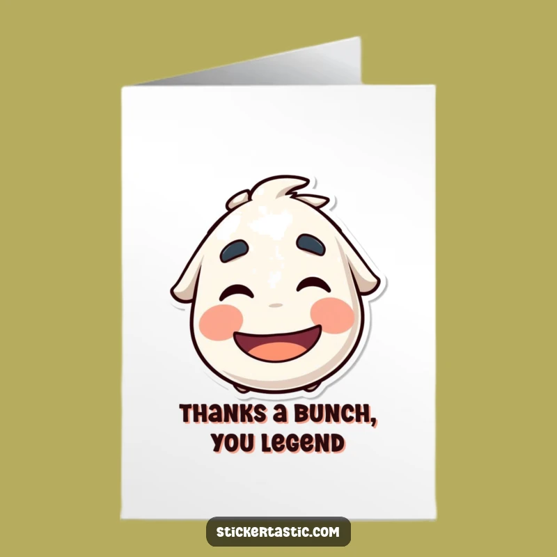 Free Printable Thank You Card: Cheeky Sticker Character Eyebrow Wiggle, Downloadable Gratitude