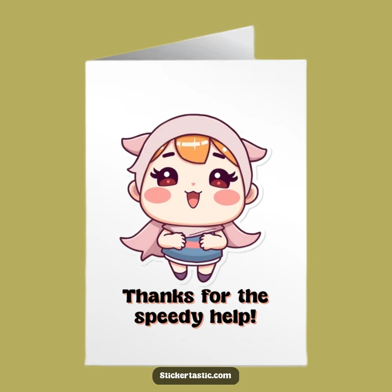 Free Printable Thank You Card: Fast Sticker Character for Grateful Laughs, Downloadable DIY