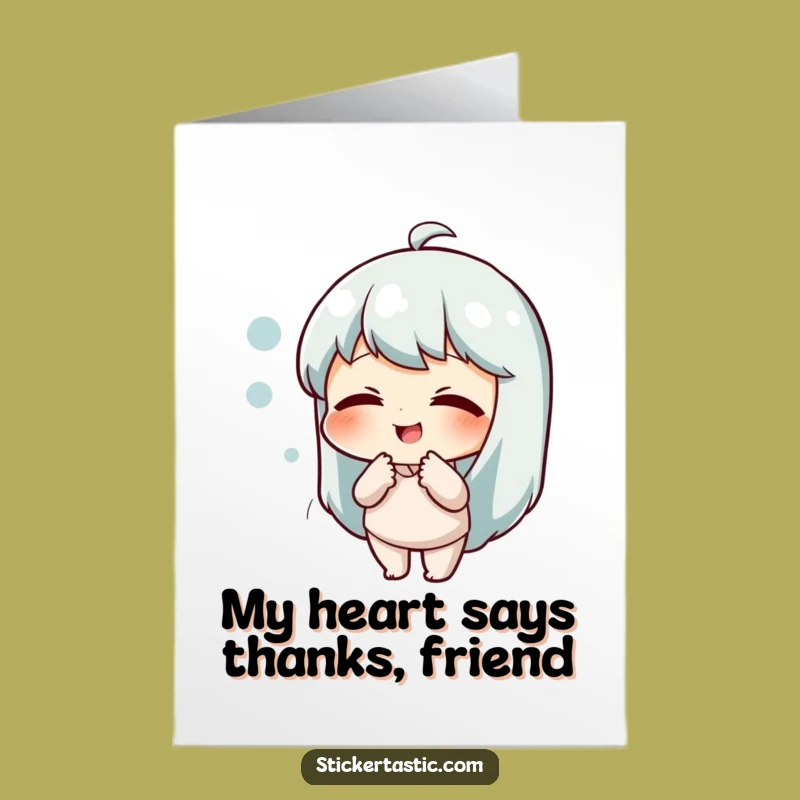 Free Printable Thank You Card: Giggling Character & Speech Bubble - Funny Downloadable Gift