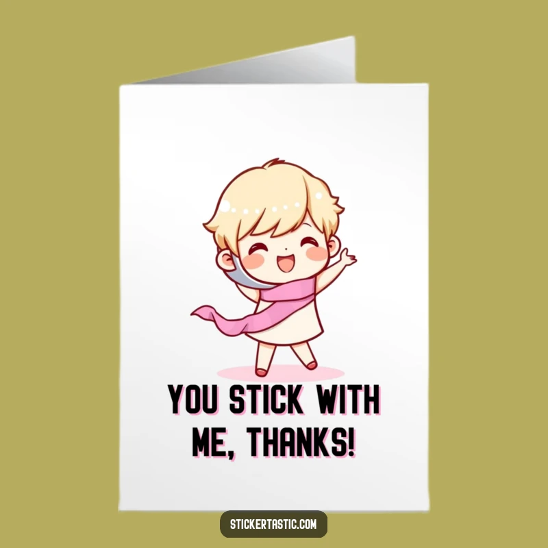 Free Printable Thank You Card: Happy Dancer With Tape Shows Gratitude