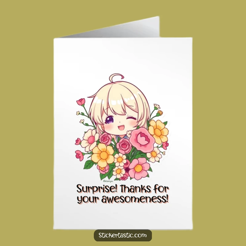 Free Printable Thank You Card: Sticker Peek - Print at Home Funny Gift!