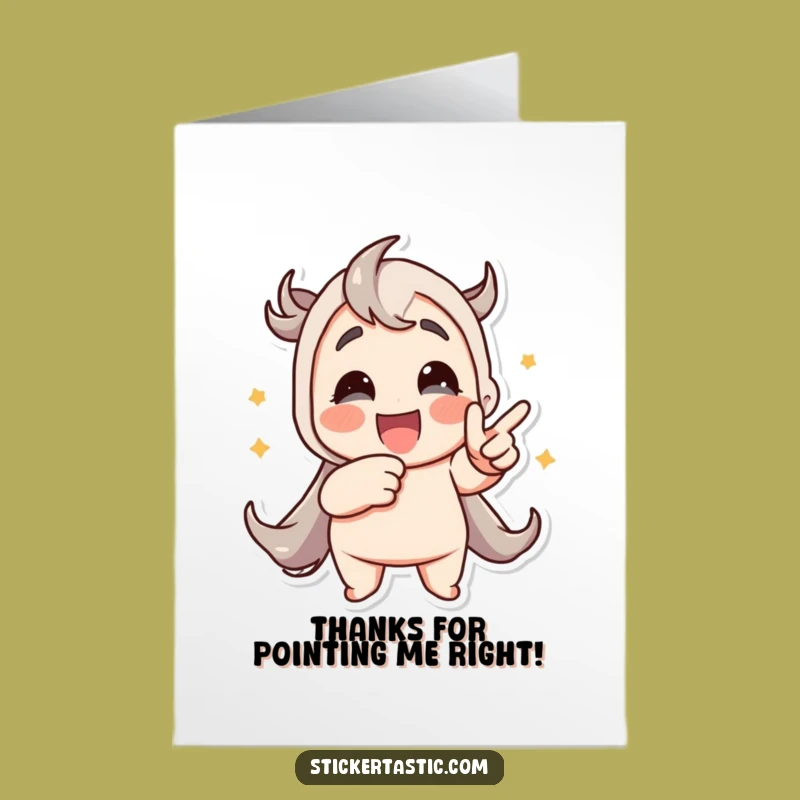 Funny Free Printable Thank You Card: Sticker Pointing Design, Downloadable Gift for Gratitude