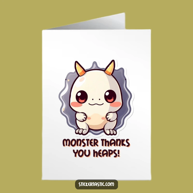 Free Printable Thank You Card: Funny Monster Sticker, Grateful Downloadable Gift