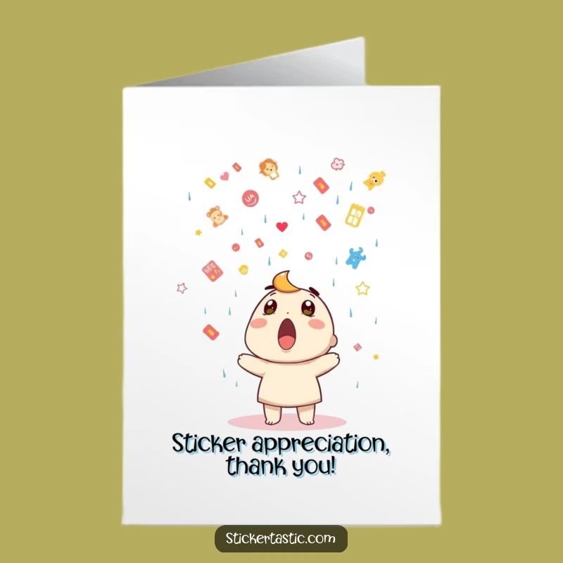 Free Printable Thank You Card: Sticker Shower Surprise, Downloadable Sweet Gift