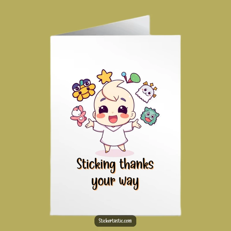 Free Printable Juggling Sticker Thank You Card - Expressive Downloadable Gift