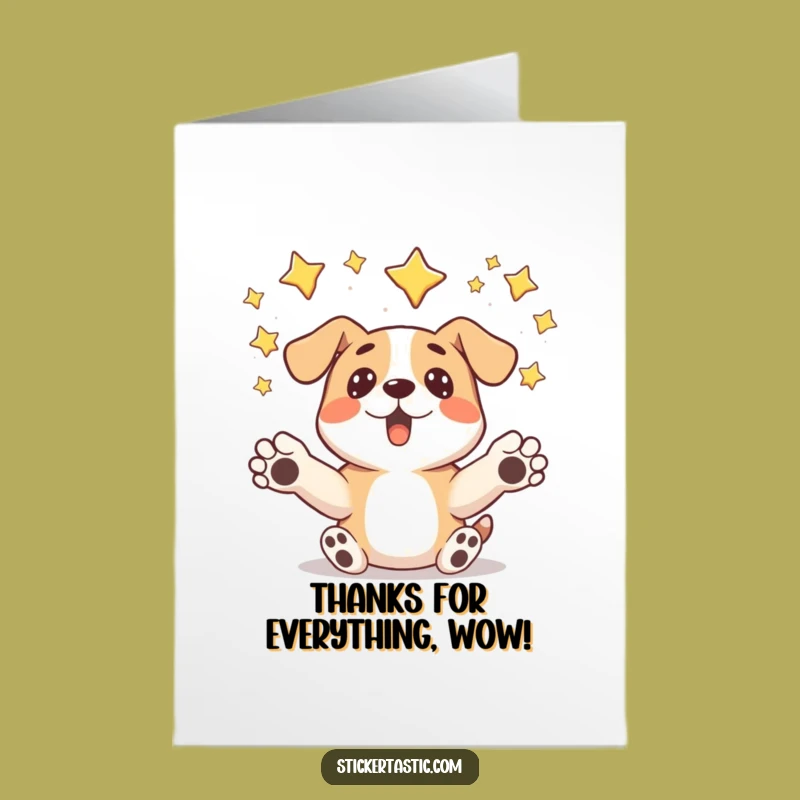 Free Printable Star Dog Thank You Card - Grateful Pup Downloadable Greeting for Thanks