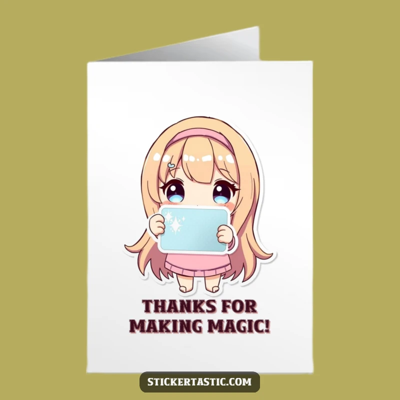 Funny Free Printable Thank You Card: Sparkle Sticker Character - DIY Downloadable Gift