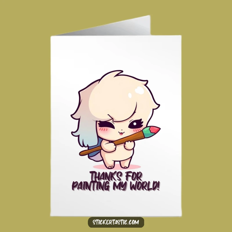Free Printable Winking Painter Thank You Card - Funny Downloadable Appreciation Gift