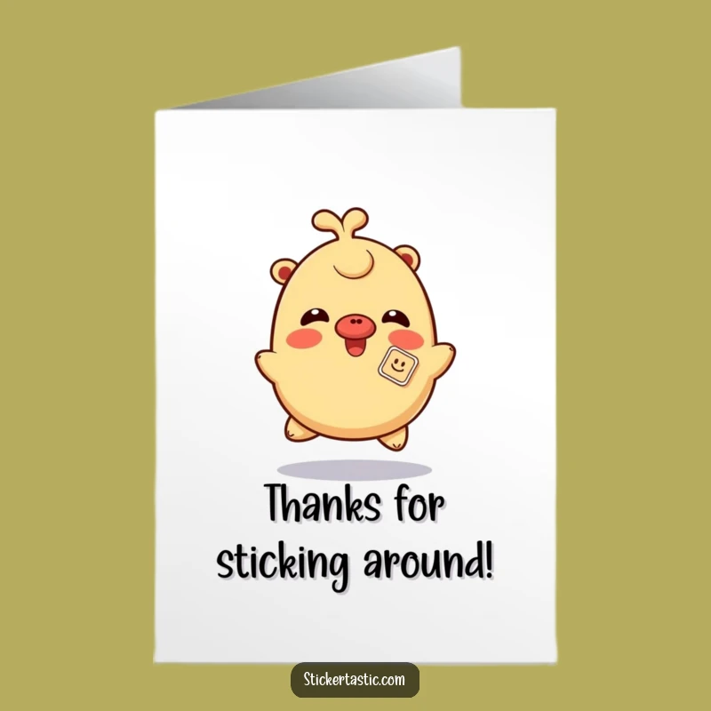 Free Printable Giggling Thank You Card: Funny Sticker Nose Downloadable Gift