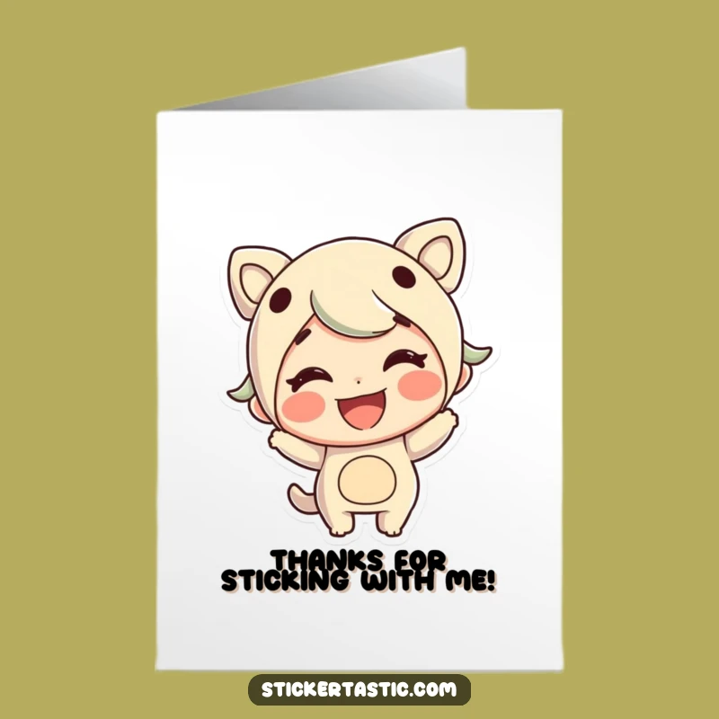 Free Printable Thank You Card: Sticker Character Funny Downloadable Gift