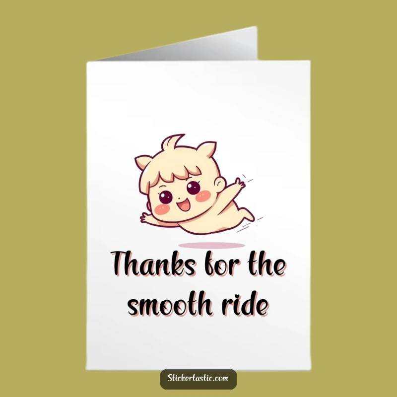 Free Printable Sliding Thank You Card: Funny Determined Character Downloadable Greeting