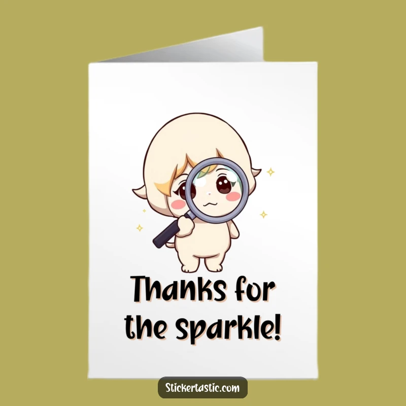 Free Printable Thank You Card: Curious Character Sparkle Funny Appreciation Downloadable Gift