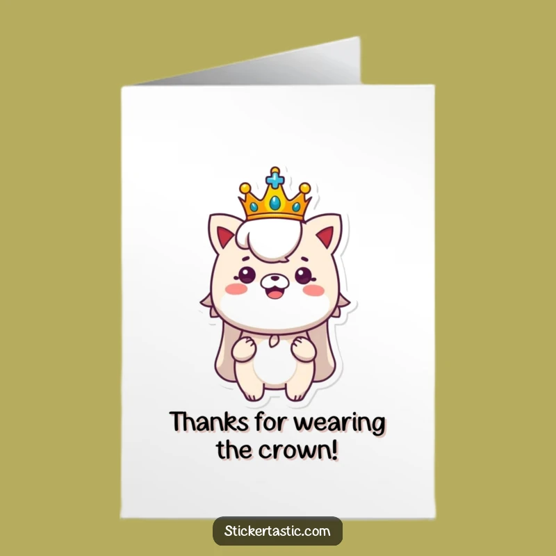 Free Printable Crown Thank You Card: Royal Sticker Downloadable Gift