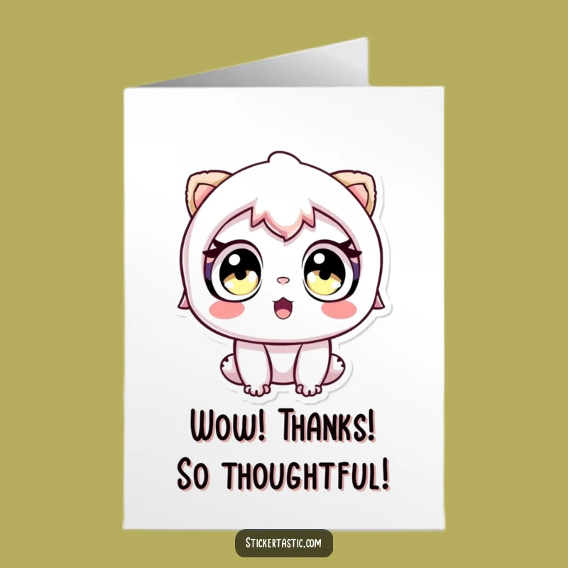 Funny Free Printable Thank You Card: Awe-Struck Sticker Gaze, Downloadable Gift for Appreciation