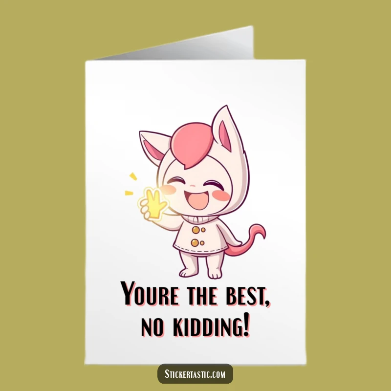 Thank You Free Printable Card: Giggling Sticker Character, Funny Downloadable Thanks