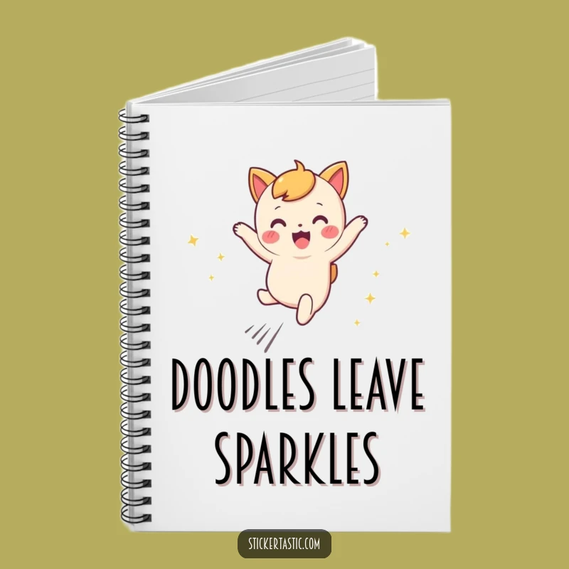 Funny Leaping Character Notebook: Sparkly Trails Journal, Gift for Dreamers