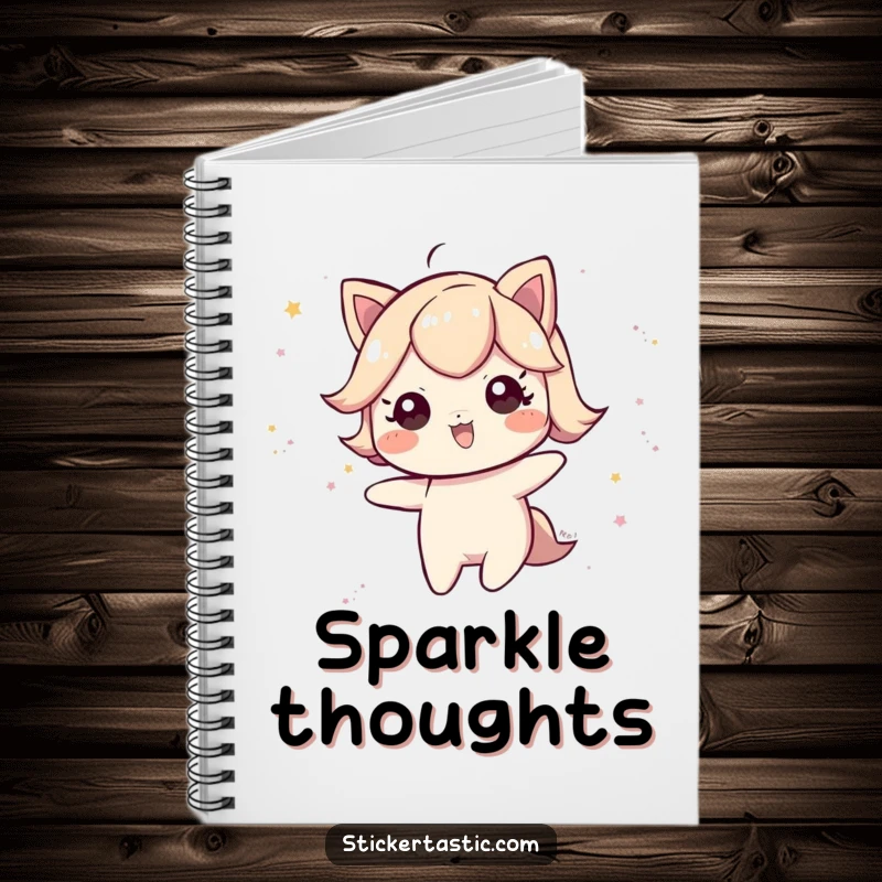 Funny Notebook: A playful character leaving a trail of glittery dust, ideal for capturing magical thoughts. Excellent funny gift.