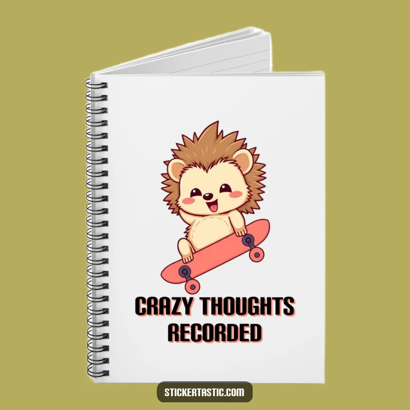 Funny Hedgehog Skateboard Notebook: Jot Down Rad Ideas