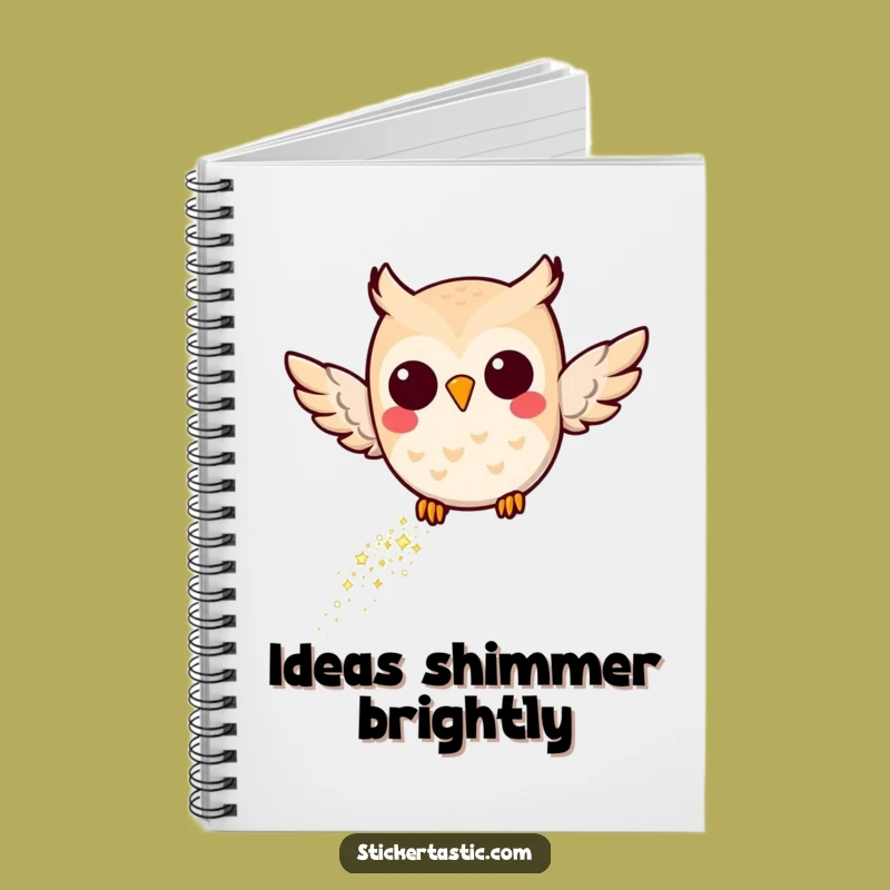 Funny Joyful Owl Glitter Notebook: Capture Magical Thoughts