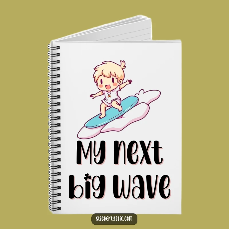 Funny Surfer Sticker Notebook: Jot Notes with Joy, Happy Character, Sweet Funny Gift