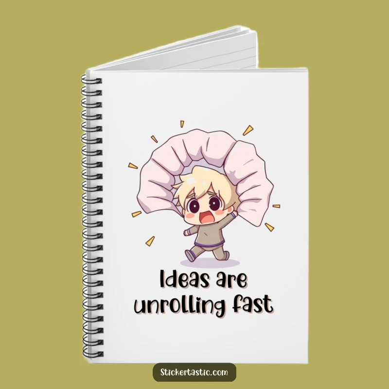 Funny Shocked Sticker Unfurling Notebook - Jot Down Surprises Hilariously