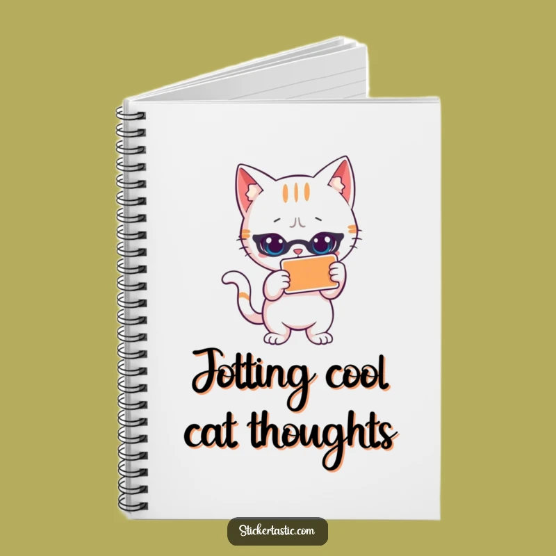 Funny Cat Sticker Notebook: Cool Cat Journal, Perfect Funny Gift for Writers