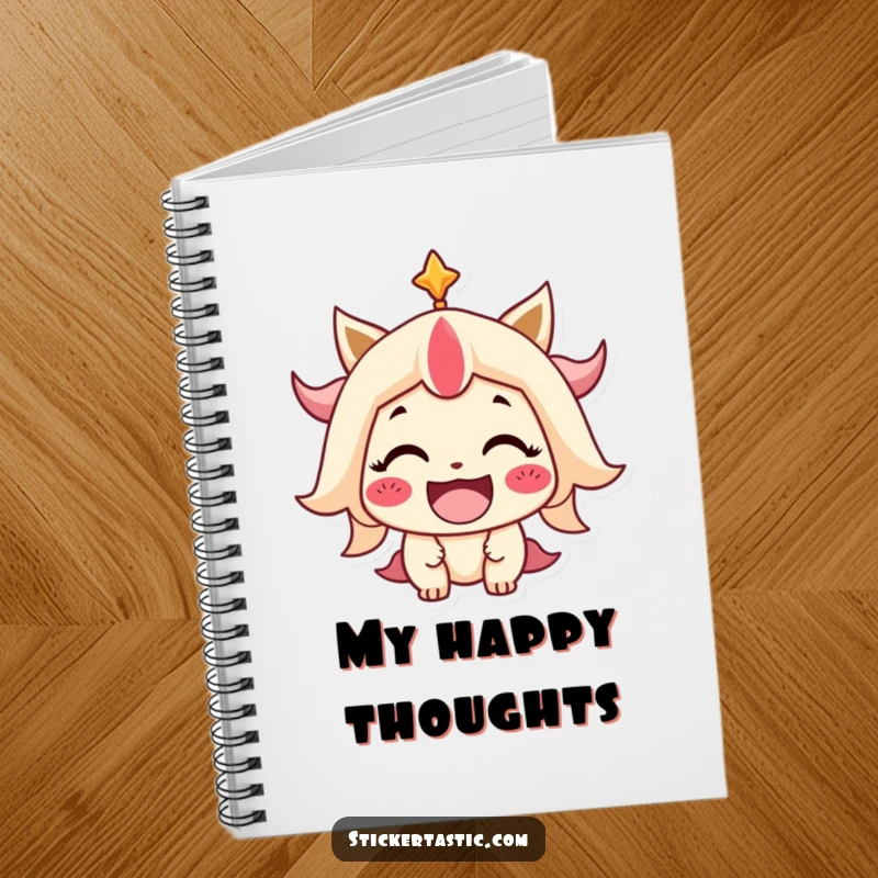 Funny Notebook with a stylized character sporting a wide, beaming smile, perfect for capturing notes with a cheerful attitude.