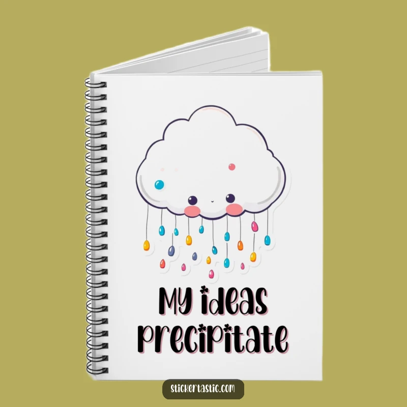 Funny Cloud Sticker Notebook: Cute Character Raining Ideas - Hilarious Journal