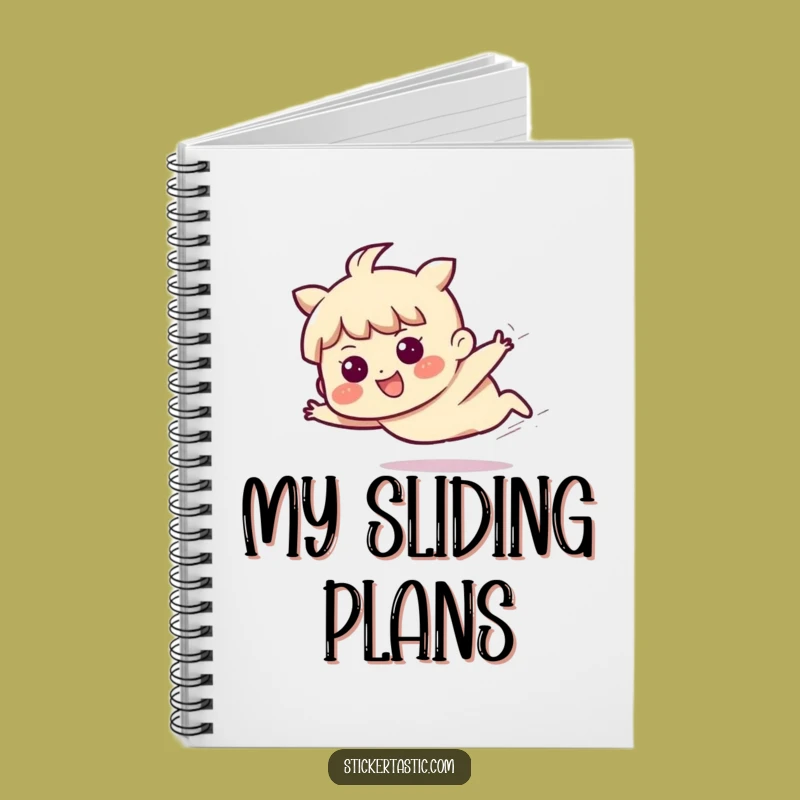 Sliding Fun Notebook - Funny Determined Character Journal