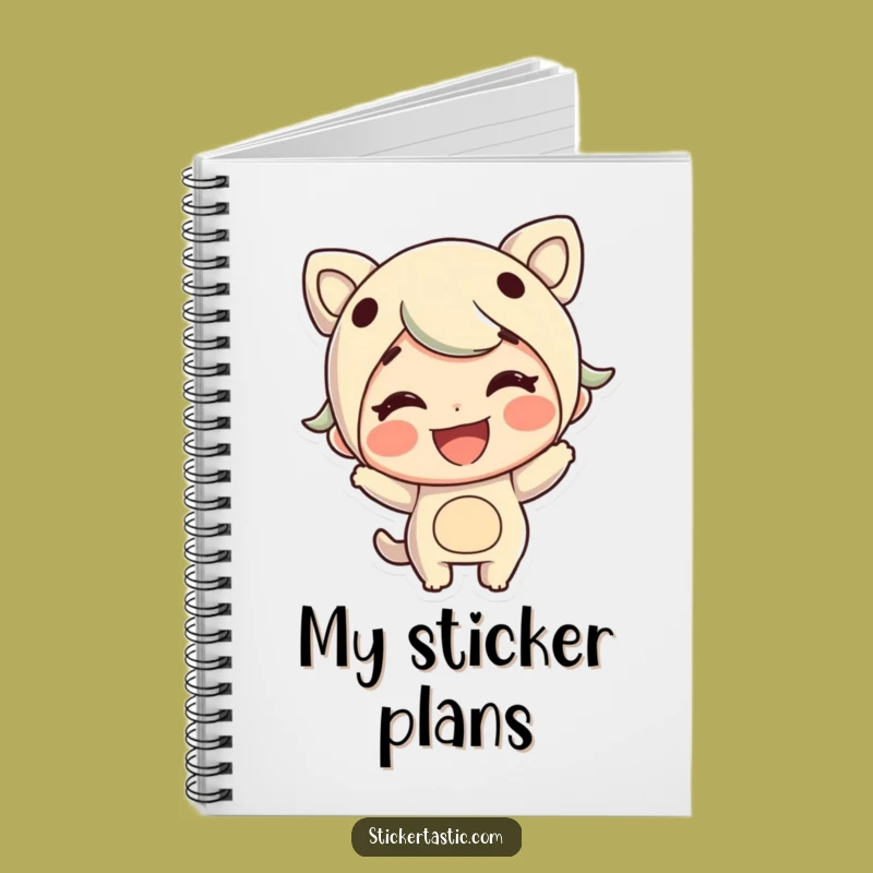 Funny Sticker Character Notebook: Lined Grinning Journal, Creative Gift
