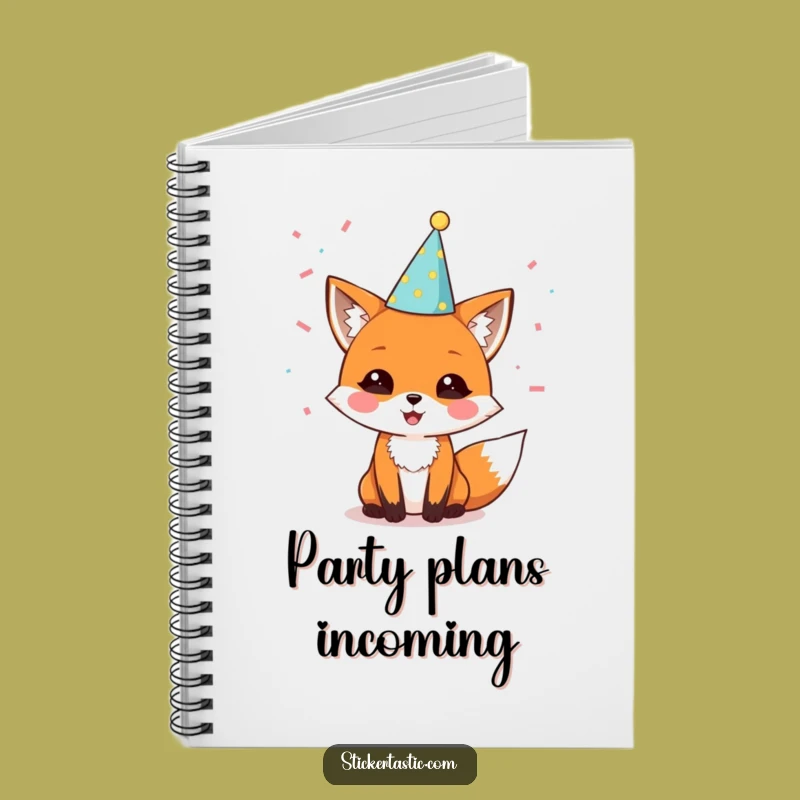 Funny Fox Party Notebook: Delighted Character Journal, Celebration Gift