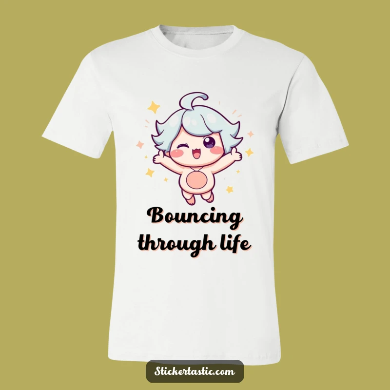 Funny Sparkle Character T-Shirt: Embrace Joyful Bouncing, Ideal Funny Gift for Fun Lovers