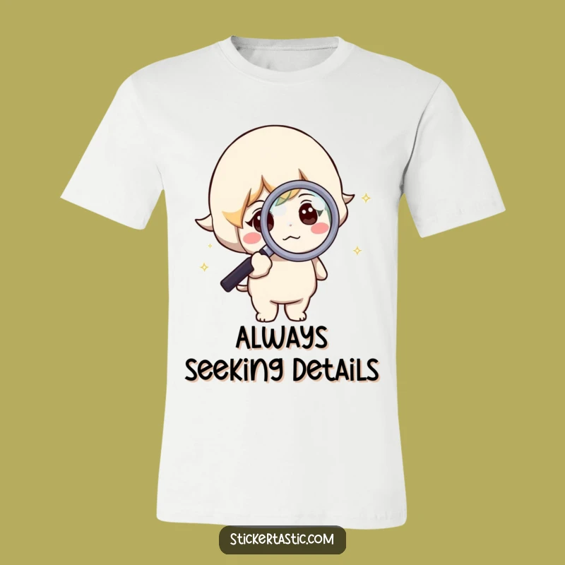 Funny Curious Character T-Shirt: Sparkle Explorer Design, Comfy & Hilarious Gift