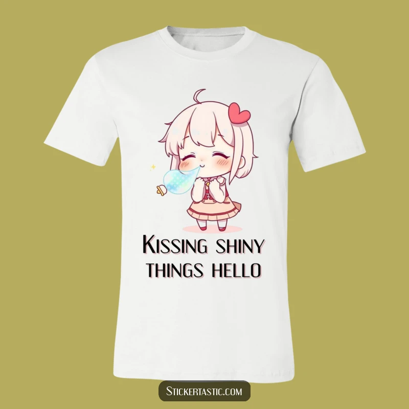 Funny Kissing Character T-Shirt: Love Sticker Vibes, Romantic & Quirky Funny Gift Tee