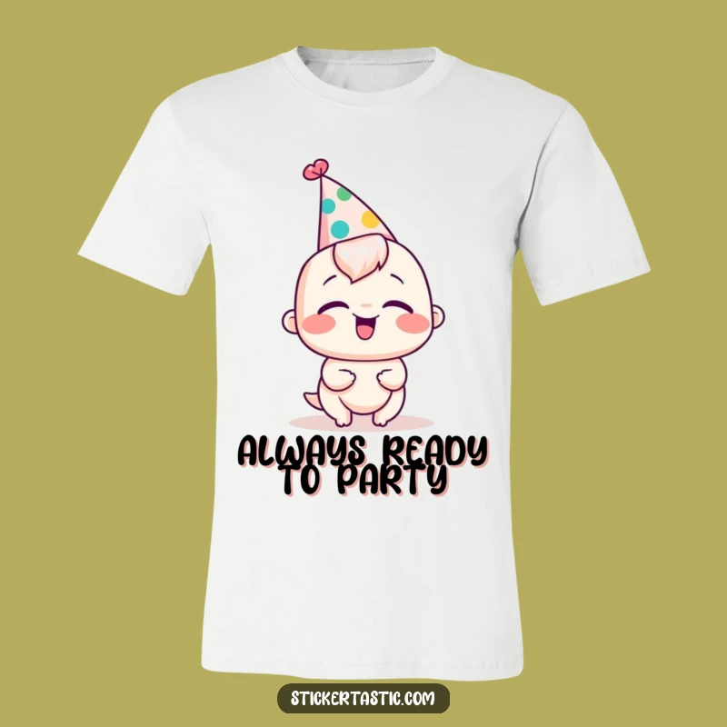 Funny Party Hat T-Shirt: Giggling Character Design, Comfy & Hilarious Gift