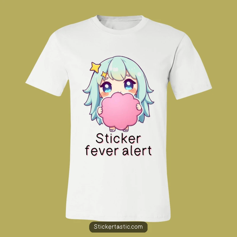 Funny Starry-Eyed Character T-Shirt: Sticker Collector Tee, Great Gift