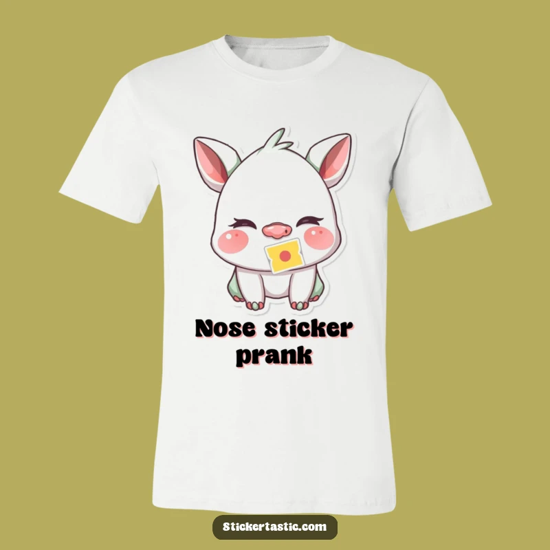 Funny Sticker Mischief T-Shirt: Hilarious Gift for the Playful