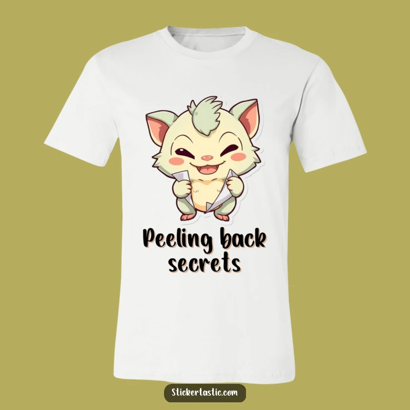 Funny Sticker Peeling Creature Tee - Naughty Fun Gift