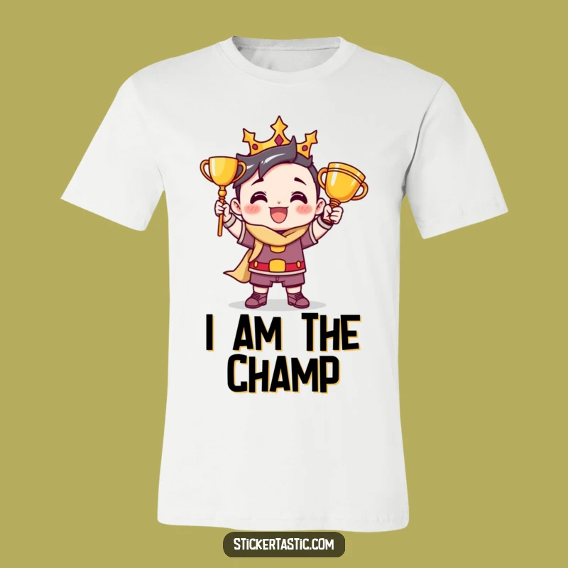 Funny Trophy Winner Character T-Shirt - Show Off Your Winning Smile