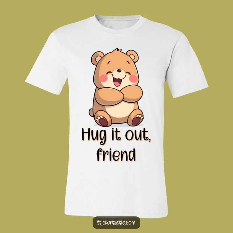 Funny Bear Hug T-Shirt: Cheerful Character, Enthusiastic Hugs, Great Gift